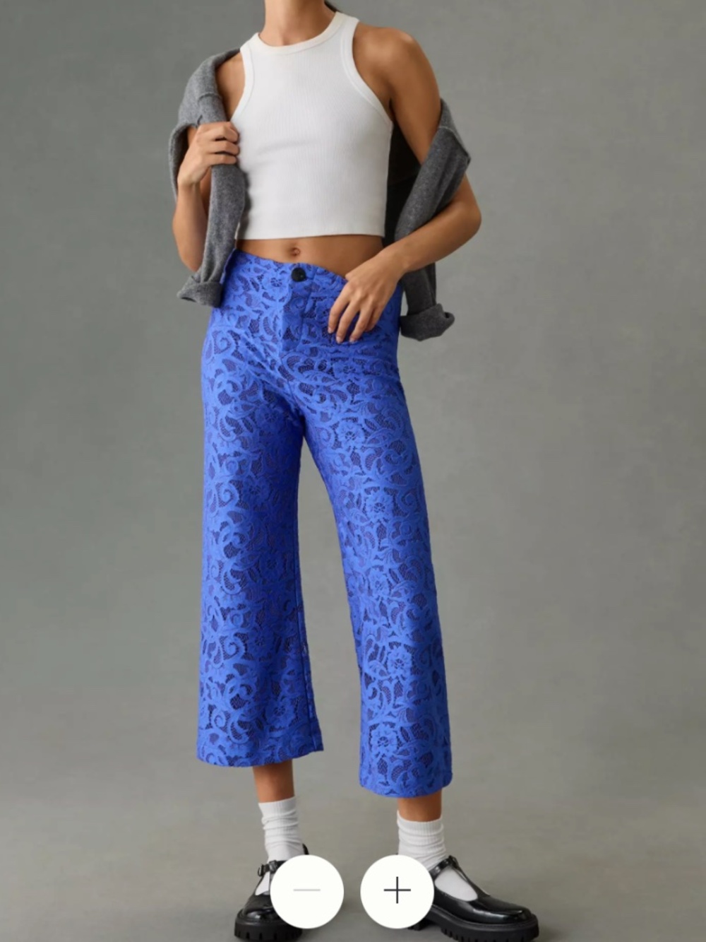 The Colette Lace Cropped Wide-Leg Pants by Maeve Sz 28 Tall